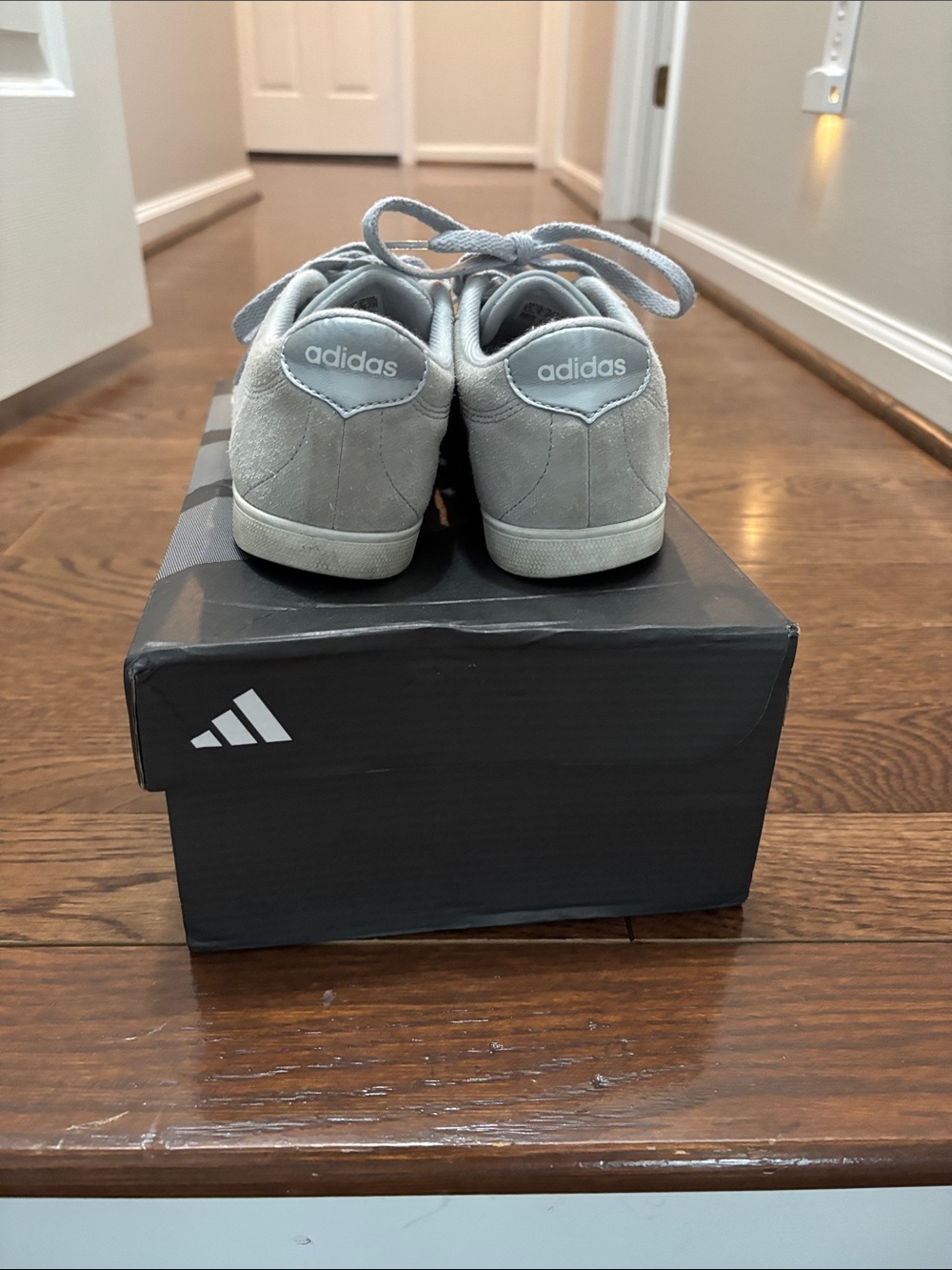 Women’s Casual Suede adidas Sneakers - Light Gray - Picture 2 of 7